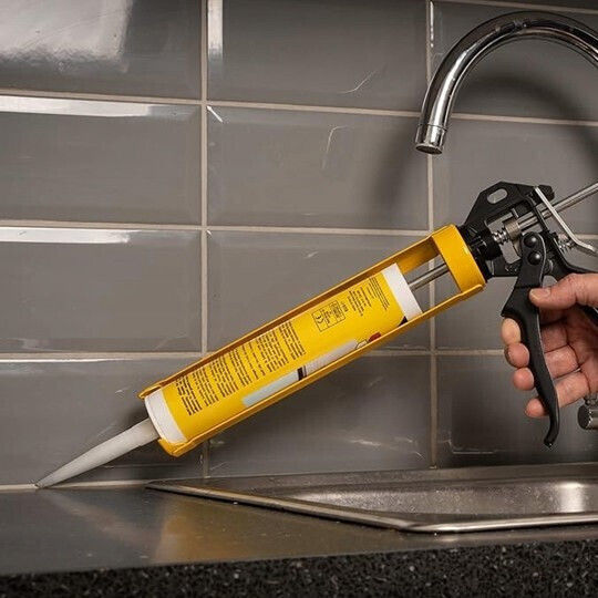 Pistol De Silicon Zola Compatibil Cu Cartușe 290 300 310 Ml Raport De Transmisie 18:1 Cadru Rotativ 360° Cârlig Mâner Ergonomic Oțel 34,5 X 22 Cm Galben Negru
