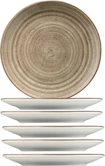 Bonna Terrain Servierplatte aus Porzellan mit Durchmesser 17cm