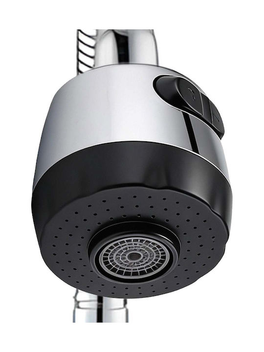 Avizar Swivel Kitchen Faucet Flexible Spout Chrome Finish Silver