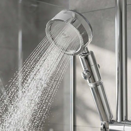 Avizar High Pressure Shower Head Built-in Filter Mist Massage Modes Silver