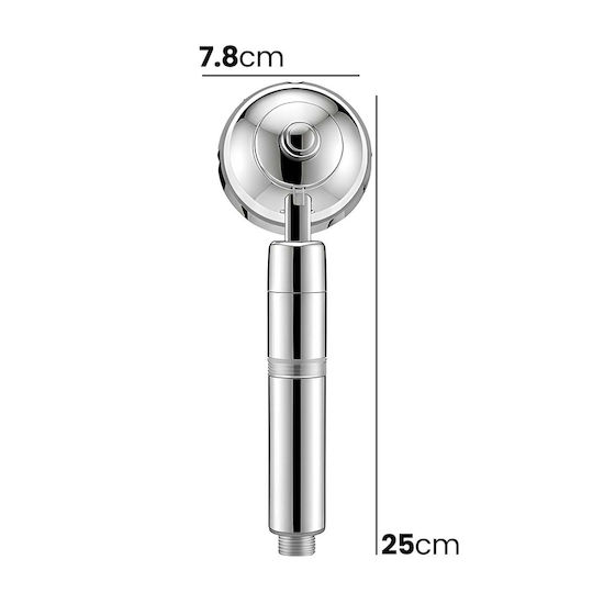 Avizar High Pressure Shower Head Built-in Filter Mist Massage Modes Silver