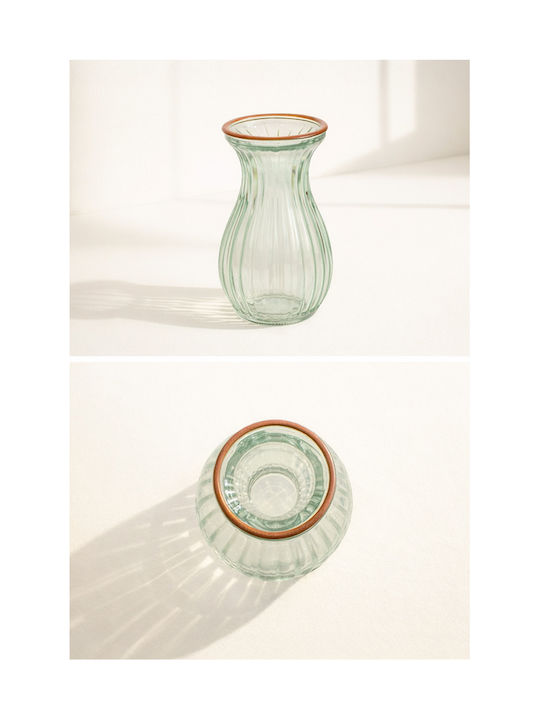 Kaemingk Vază Decorativă Din Sticlă Portocalie 7.6x7.6xÎnălțime 13cm