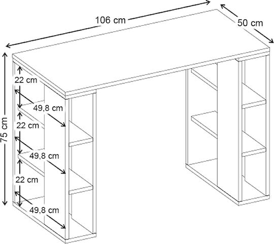 Γραφείο Colmar 106x50x75εκ. Ανοιχτό Καρυδί