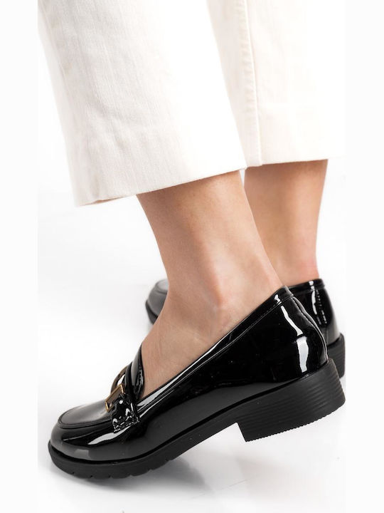 Λουστρίνι Γυναικεία Loafers σε Μαύρο Χρώμα