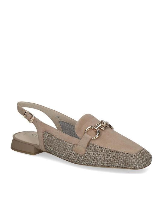 Women's Ballerina Shoes Slingback In Beige Colour