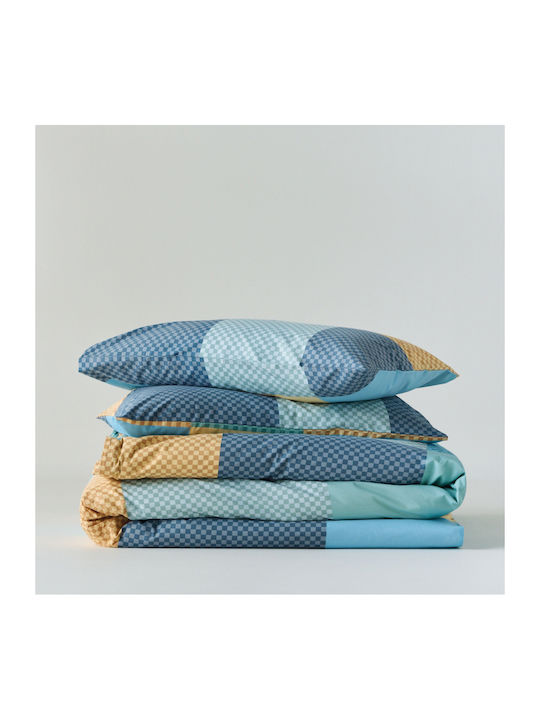 Kentia Tetra Set Bed Sheets Single 160x270cm Turquoise 3 Pieces
