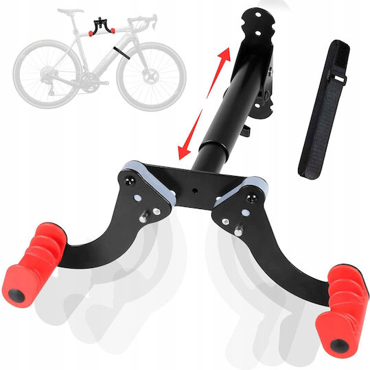 Suport De Perete Pentru Bicicletă Zola 2 Brațe Reglabile 19-37 Cm Accesorii Montare Oțel Antiderapant Incluse 37 X 17.5 Cm Negru Roșu
