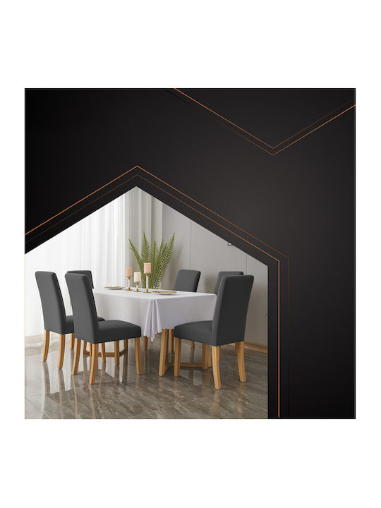 Husă Elastică Scaun Gri 65x40cm 6 Bucăți