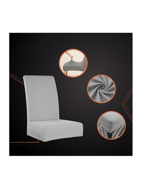 Elastic Chair Cover Gray 65x40cm 6 Pieces