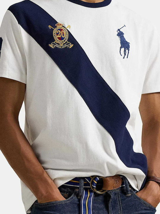 Polo Μπλούζα Κοντομάνικη Λευκό/μπλε