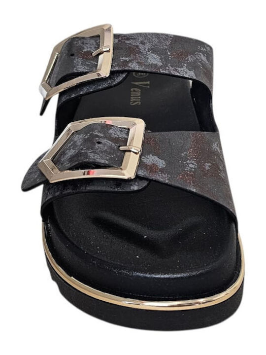 Damen Flache Sandalen Schwarz