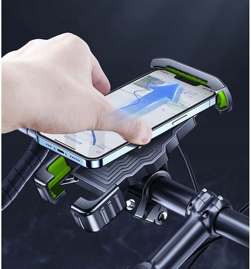 Suport Telefon Bicicletă Zola Reglabil 4.7-7” Prindere Ghidon Diametru 0.7-1.5" Clește cu Șurub Protecție Finisaj Silicon Abs Negru