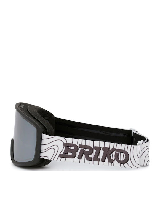 Briko Μάσκα Σκι & Snowboard Ενηλίκων Μαύρη με Φακό σε Μαύρο Χρώμα
