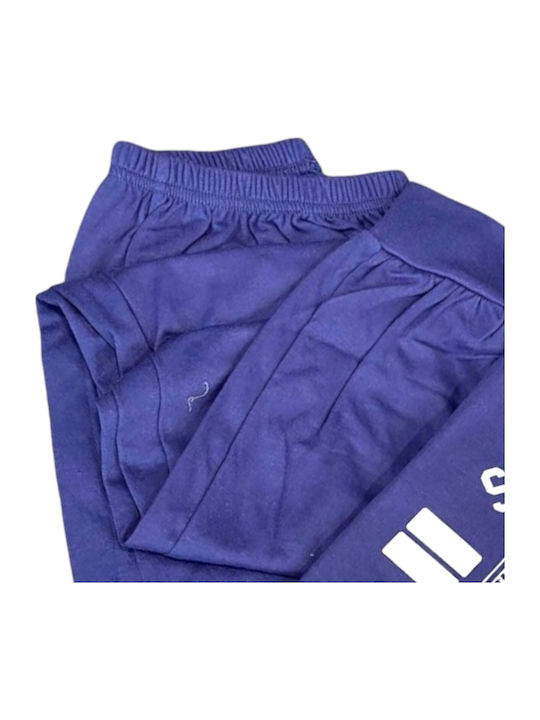 Uomo Winter Herrenpyjama Blau