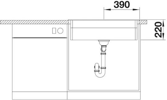 Blanco Chiuvetă Bucătărie Drop-In Din Granit Lichid M78xL51cm Negru