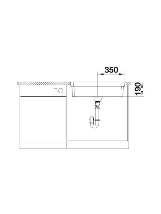 Blanco Etagon 700-If Drop-In Küchenspüle Inox mit Wasserhahn M44xP74cm Grau