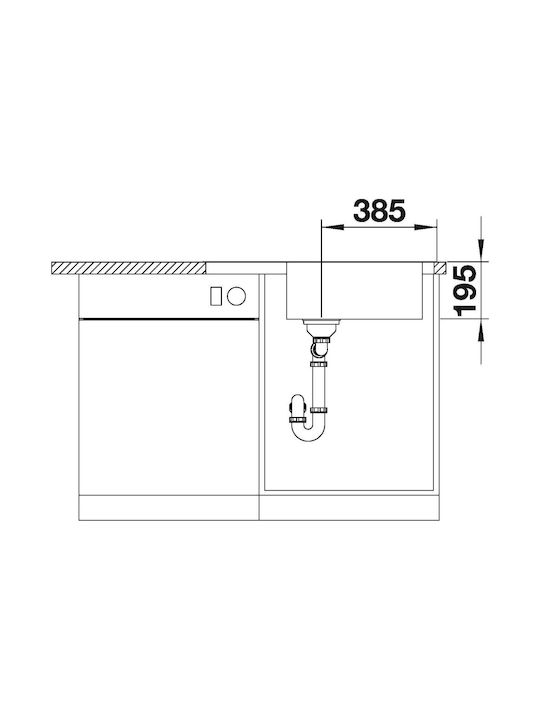 Blanco Drop-In Kitchen Sink Inox Brushed with Faucet L78xW50cm Gray