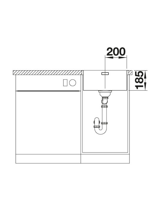 Blanco Υποκαθήμενος Νεροχύτης Inox Brushed με Μπαταρία Μ44xΠ50cm Γκρι