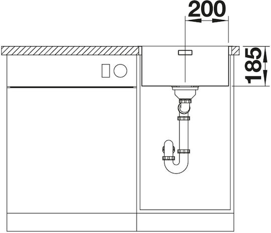 Blanco Undermount Kitchen Sink Inox Brushed with Faucet L44xW50cm Gray