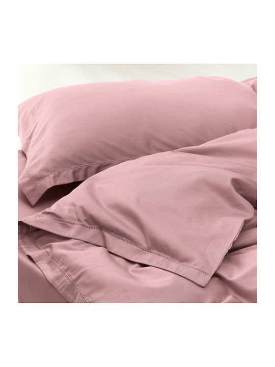 Kentia Cotton Satin Duvet Cover Set 220x240cm Double with 2 Pillowcases Opulence Pink