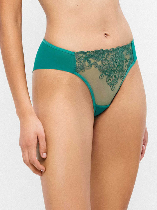 Gisela Lace Underwear Set Bralette With Slip Green