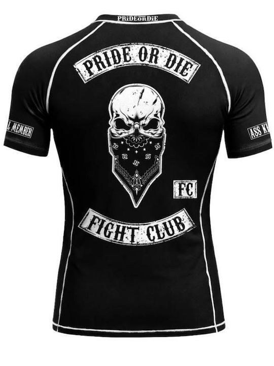 PrideOrDie Men's Short Sleeve Shirt POD298 for Jiu-Jitsu Black
