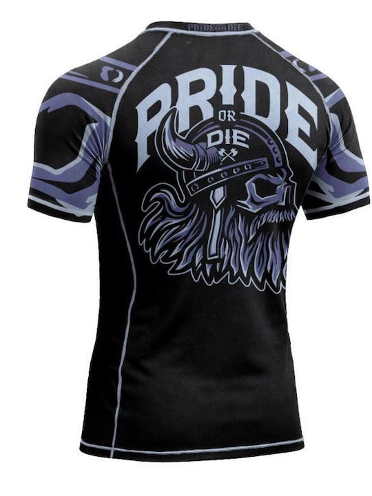 PrideOrDie Ανδρική Κοντομάνικη Μπλούζα POD299 για Jiu-Jitsu Μαύρη