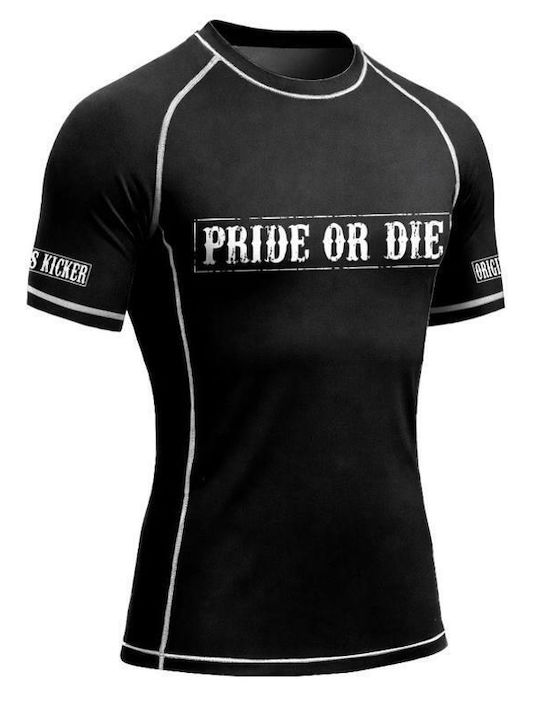 PrideOrDie Men's Short Sleeve Shirt POD298 for Jiu-Jitsu Black