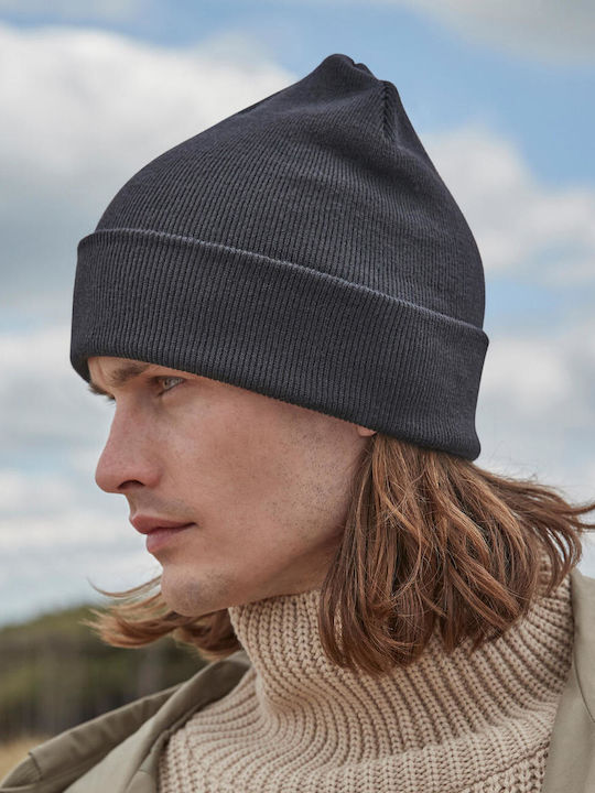 Beanie Unisex Σκούφος Πλεκτός σε Γκρι χρώμα