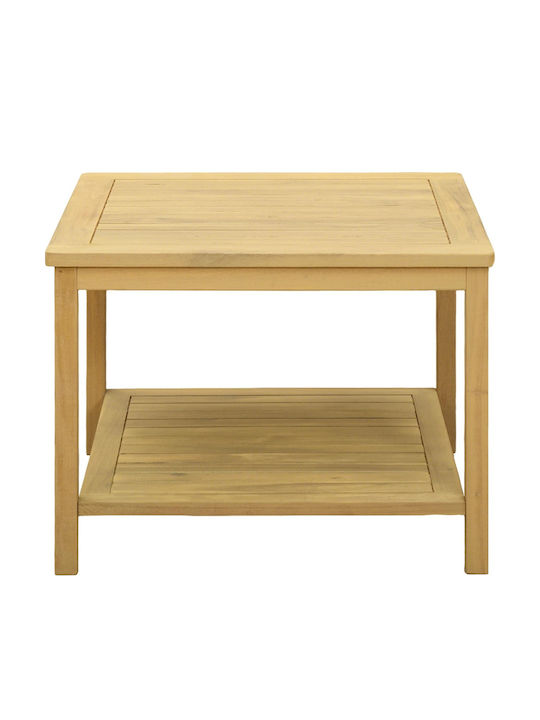 Sitting Room Table for Small Outdoor Spaces Made of Acacia Brown 60x60x45cm