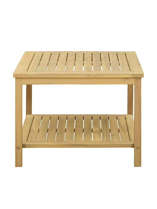 Sitting Room Table for Small Outdoor Spaces Made of Acacia Brown 60x60x45cm