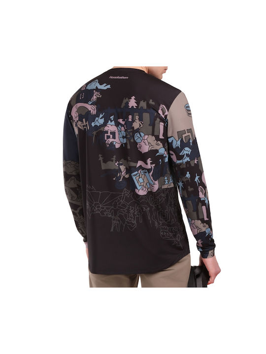 Horsefeathers Tricou De Ciclism Pentru Bărbați Cu Mâneci Lungi Mountain Bike Negru