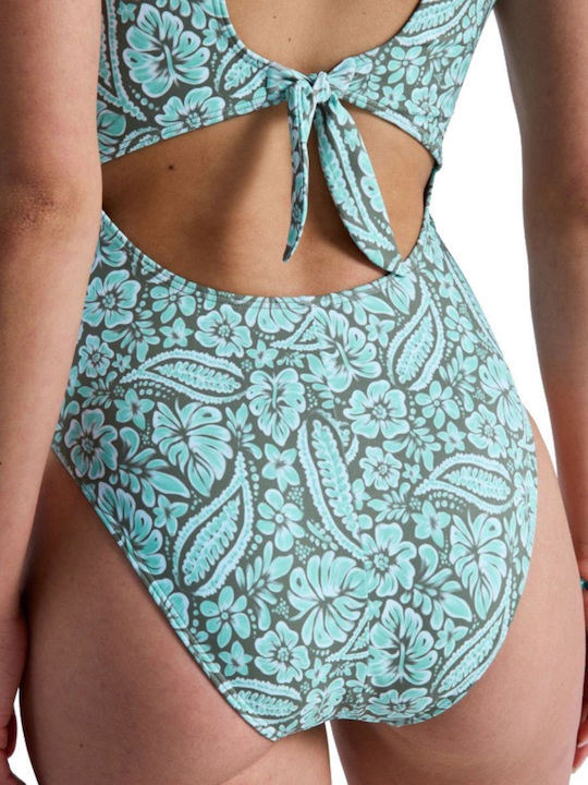 One Piece Swimsuit Green-Grey