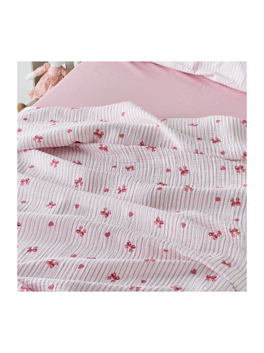 Kentia Sassy Muslin Blanket Single 160x240cm Pink
