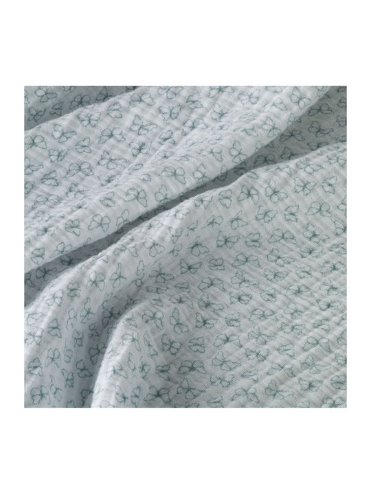 Kentia Evanthia Decke Mousseline Halbdoppelt 180x240cm Grau
