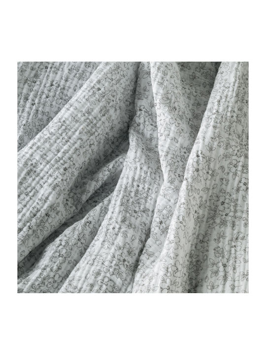 Kentia Evanthia Decke Mousseline King Size 260x240cm Grau-Weiß