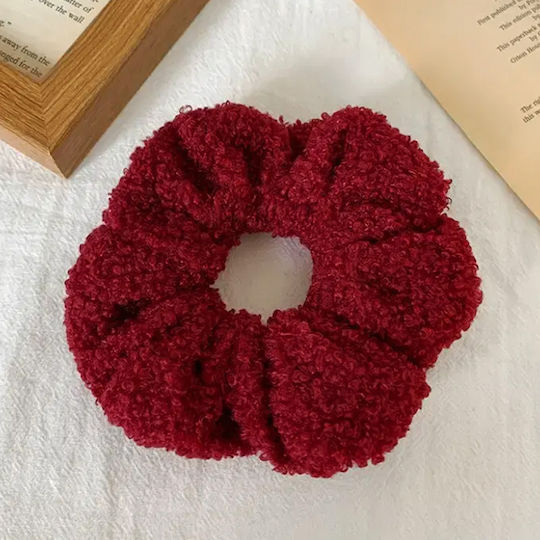 Avizar Scrunchy Samt Haar in Chenille Süßes Gemütliches Schick Bordeaux Rote