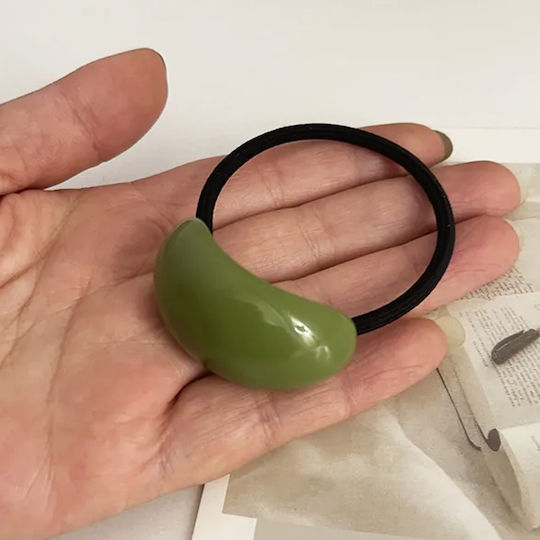 Avizar Elastische Casual Haargummis Perlen Effekt Holz Grüne Olive Grüne