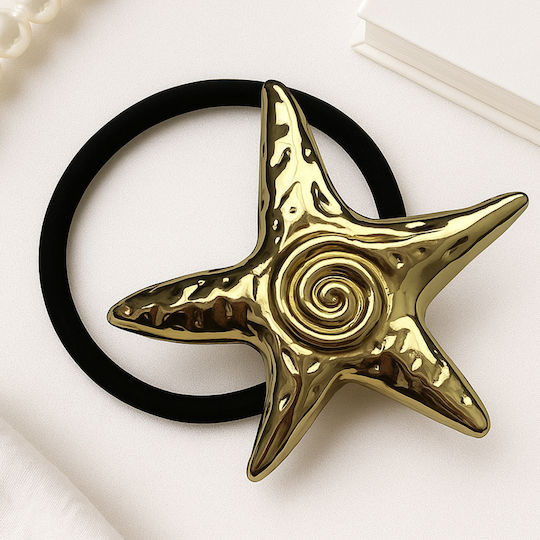 Avizar Elastische Casual Haargummi Stern Welle Sommer Gold Schwarz Gold