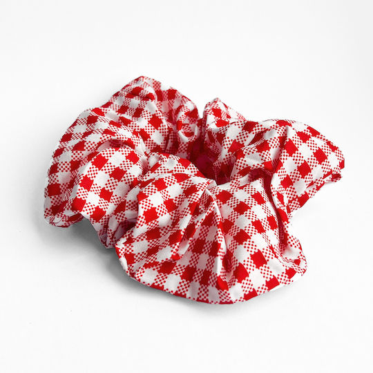 Avizar Classic Scrunchie Vichy Cotton Hair Vintage Red Red