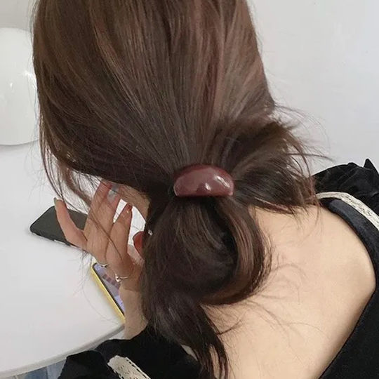 Avizar Casual Elastic Hair Burgundy Wood Effect Pearl Burgundy