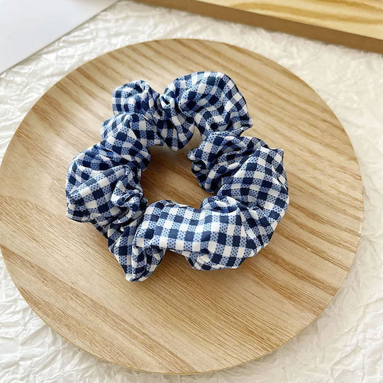Avizar Classic Scrunchie Vichy Vintage Bumbac Păr Albastru Marin Albastru Marin