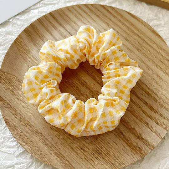 Avizar Classic Scrunchie Cotton Vichy Yellow Hair Yellow