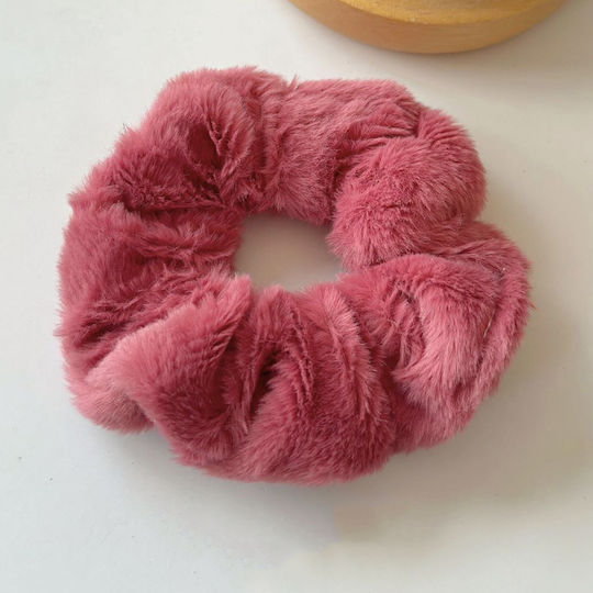 Avizar Lint Scrunchie Hair In Minky Fluffy Delicate Fuchsia Pink