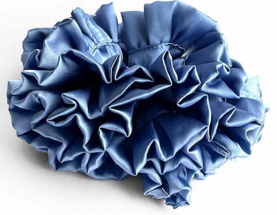 Avizar Scrunchie Maxi Pentru Păr Din Satin Neted Casual Albastru King Albastru Regal