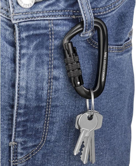 Troika Karabiner Haken aus Aluminium Schwarz Kar12/bk