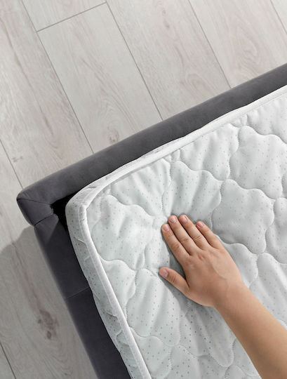 Madi Mattress Topper Single Memory Foam with Bamboo Fibers & Fitting Straps 100x200x6cm
