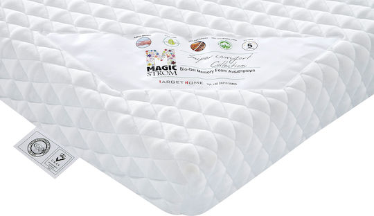 Mattress Topper Double Memory Foam with Removable Cover and Strapped 150x200x8cm