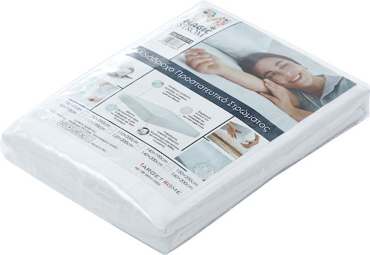 Protective Waterproof Mattress Cover Double Size With Elastic Straps White 110x190+22cm