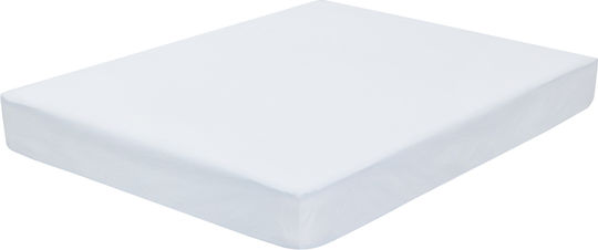 Protective Waterproof Mattress Cover Double Size With Elastic Straps White 110x190+22cm